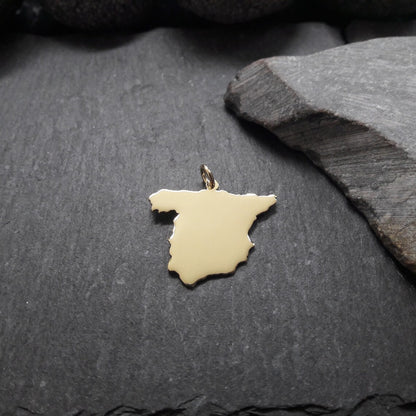 SPANIEN Landkarten-Anhänger aus 333er Gelbgold