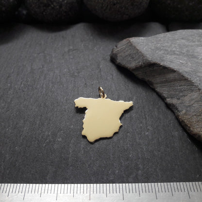 SPANIEN Landkarten-Anhänger aus 333er Gelbgold