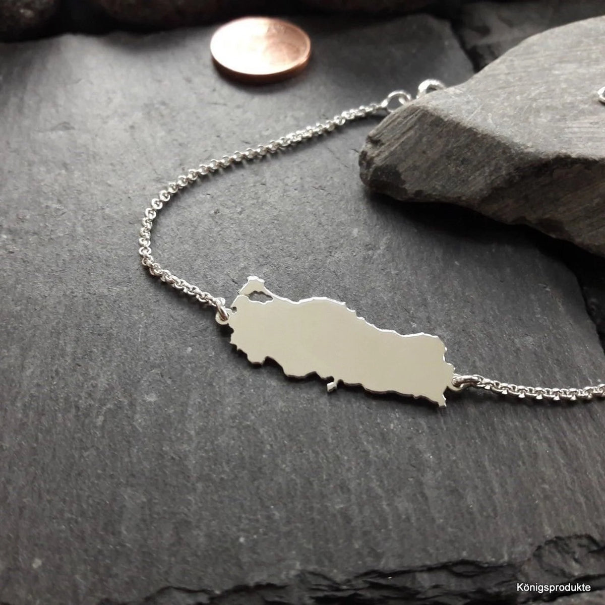 TÜRKEI Landkarten-Armband aus 925er Silber