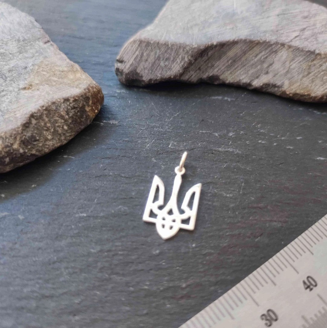 Trysub-Anhänger (Wappen der Ukraine) aus 925er Silber