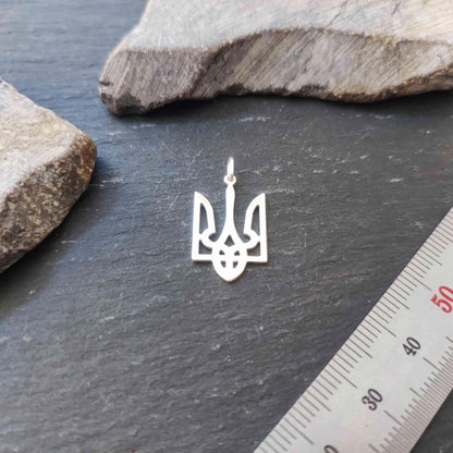 Trysub-Anhänger (Wappen der Ukraine) aus 925er Silber