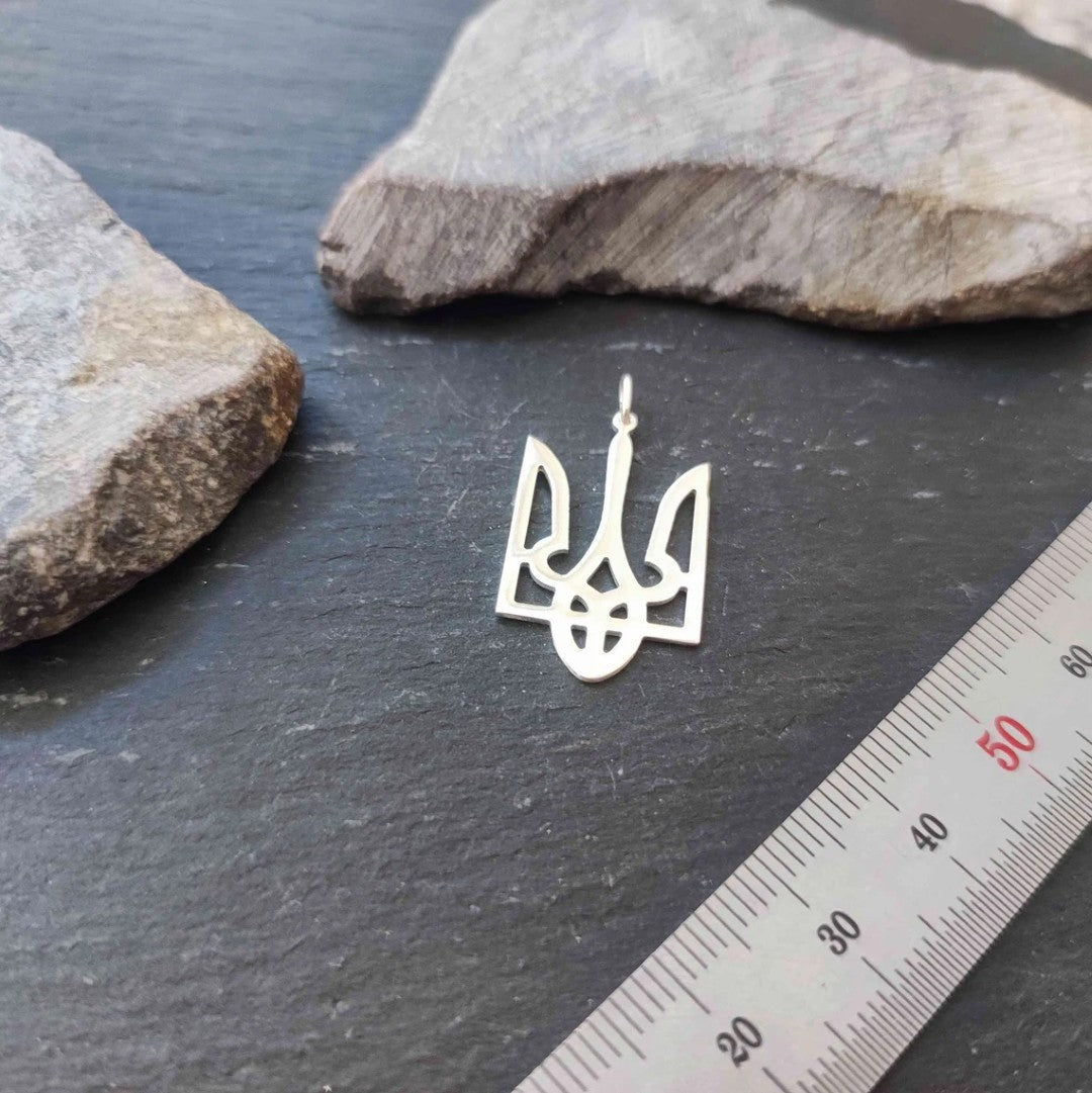 Trysub-Anhänger (Wappen der Ukraine) aus 925er Silber