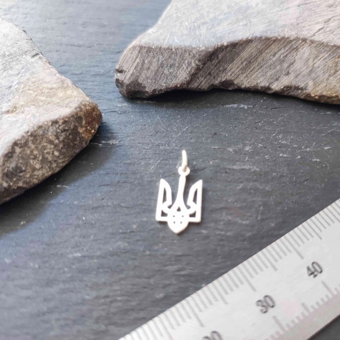 Trysub-Anhänger (Wappen der Ukraine) aus 925er Silber