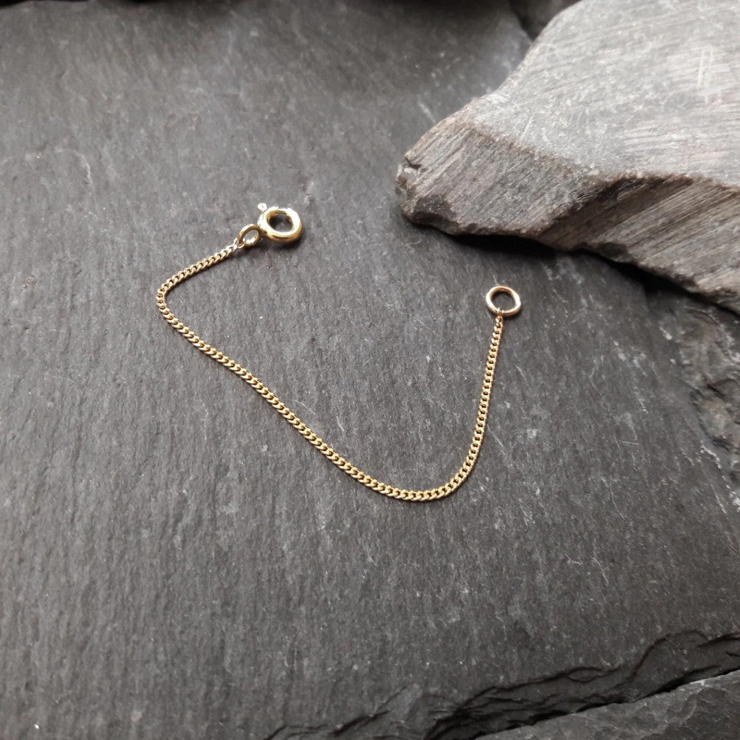 Verlängerungskette - 1,1 mm Flachpanzerkette aus Gelbgold