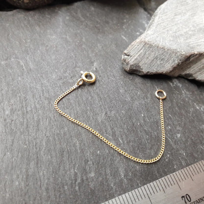 Verlängerungskette - 1,1 mm Flachpanzerkette aus Gelbgold