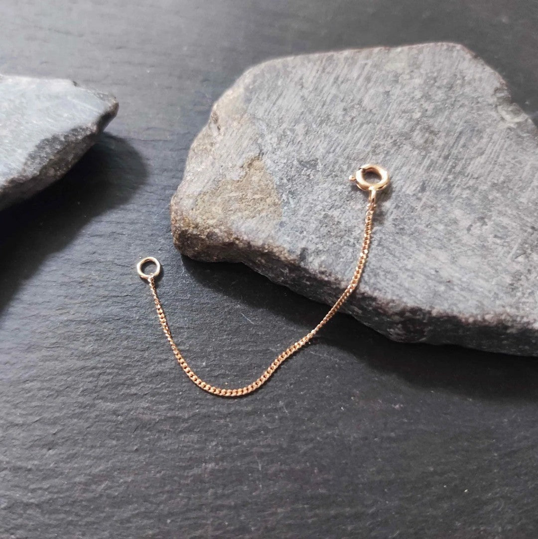 Verlängerungskette - 1,1 mm Flachpanzerkette aus 585er Roségold