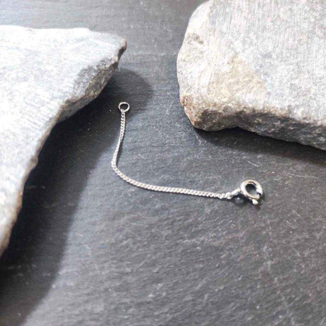 Verlängerungskette - 1,1 mm Flachpanzerkette aus 585er Weißgold