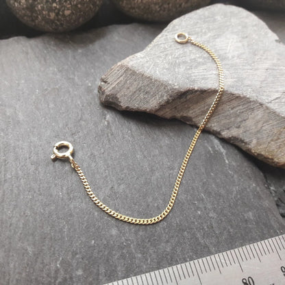 Verlängerungskette - 1,2 mm Flachpanzerkette aus Gelbgold