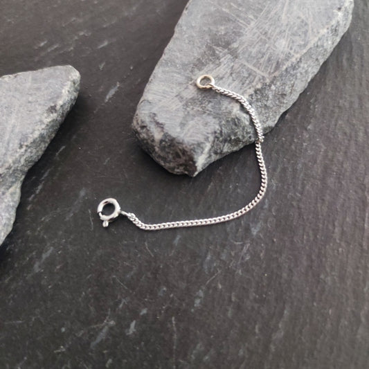 Verlängerungskette - 1,4 mm Flachpanzerkette aus 585er Weißgold