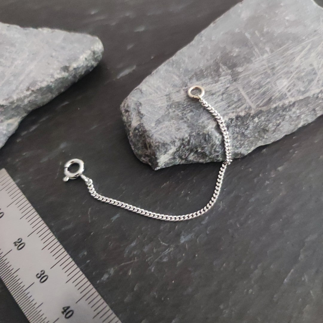 Verlängerungskette - 1,4 mm Flachpanzerkette aus 585er Weißgold