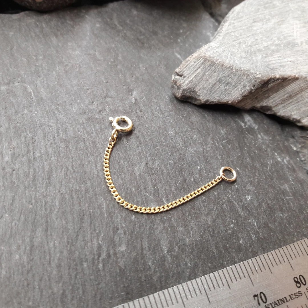 Verlängerungskette - 1,4 mm Flachpanzerkette aus Gelbgold