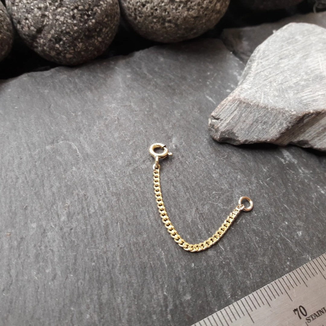 Verlängerungskette - 1,7 mm Flachpanzerkette aus Gelbgold